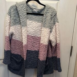 Hippie Rose Cozy Multicolor Striped Women's Sweater Size XL